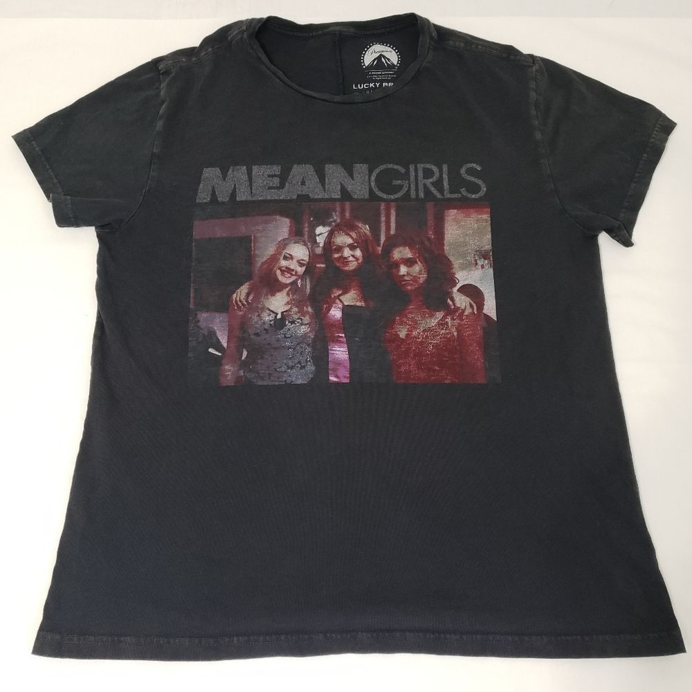 Lucky Brand Mean Girls Movie Graphic T-Shirt Small Y2K Washed Black